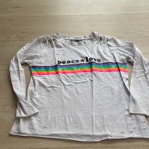 Chic White Shirt with Vibrant Stripes